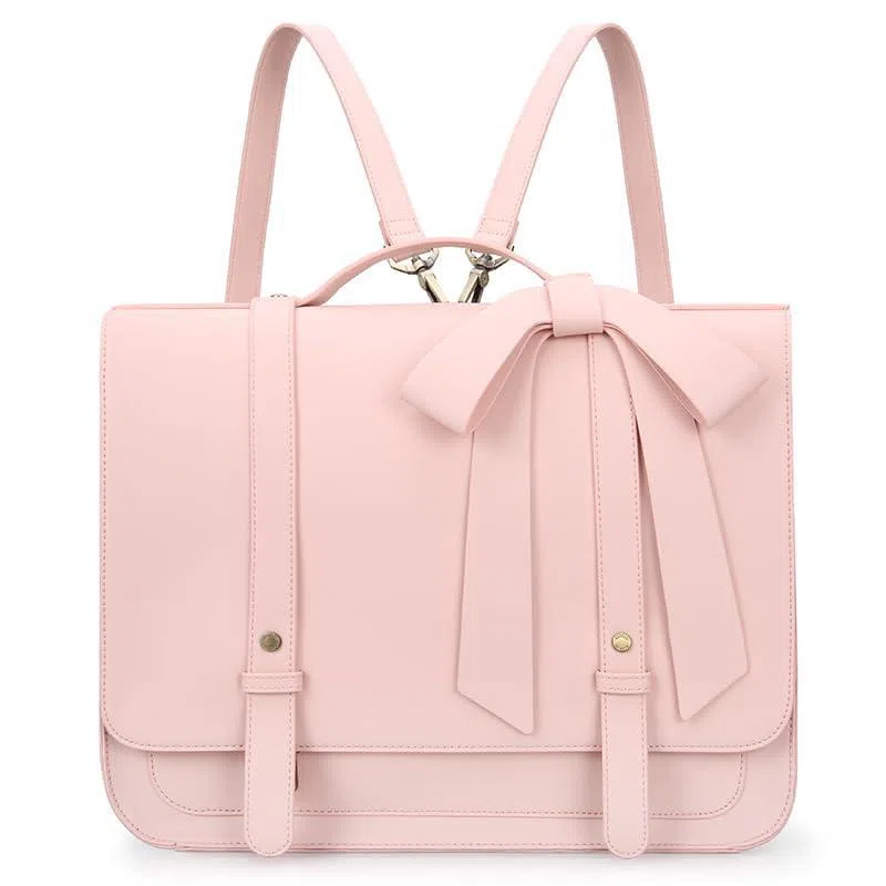 Women's polyurethane butterfly laptop bag in pink with romantic summer garden print