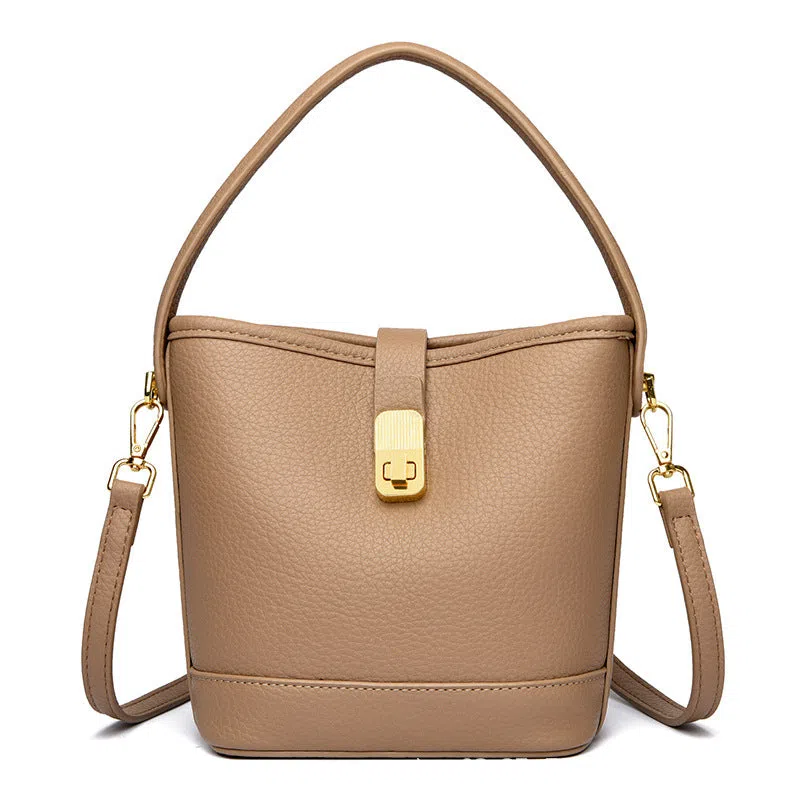 Multi-layer single shoulder bag in soft PU leather with nylon lining and 3D outer pocket
