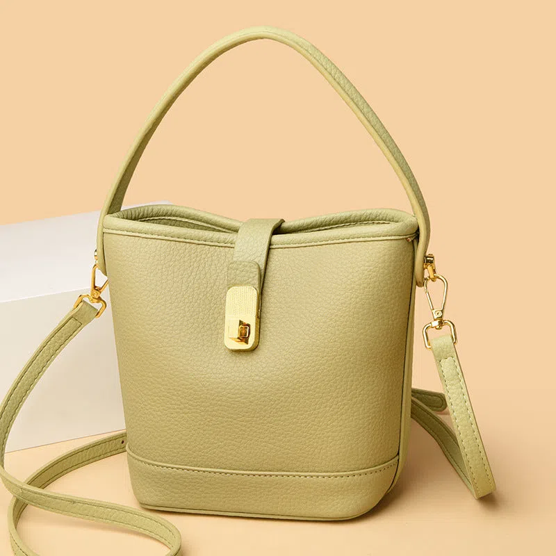 Multi-layer single shoulder bag in soft PU leather with nylon lining and 3D outer pocket