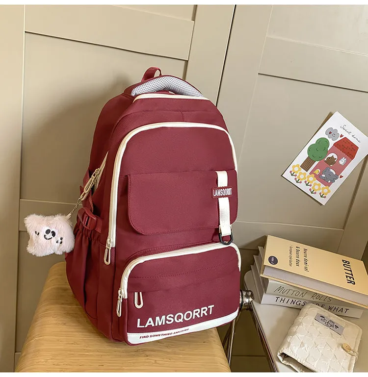 High school student backpack in waterproof nylon with curved shoulder straps and under 20L capacity