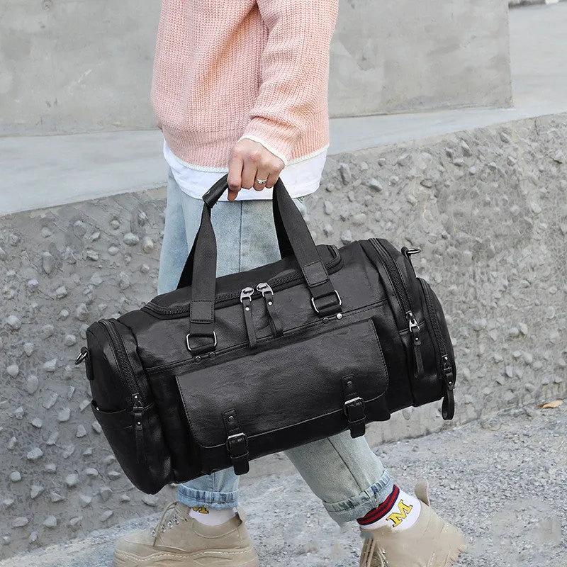 Black large capacity travel bag with separate shoe compartment for gym kit and holidays.