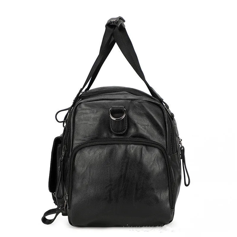 Black large capacity travel bag with separate shoe compartment for gym kit and holidays.