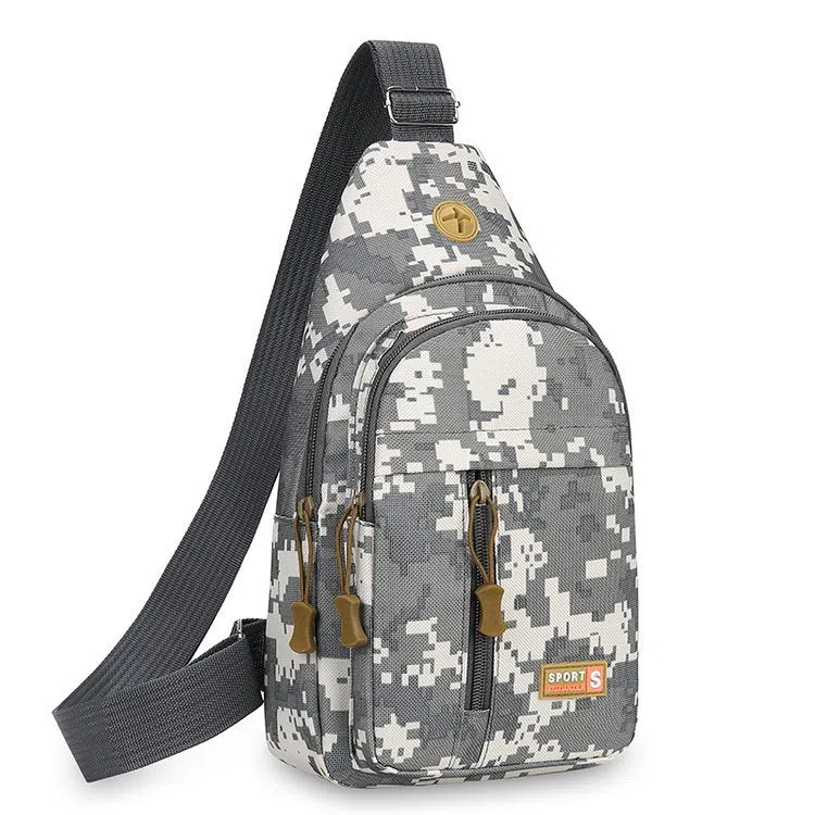 Canvas crossbody bag for men, lightweight waterproof with stitching detail, available in multiple colours