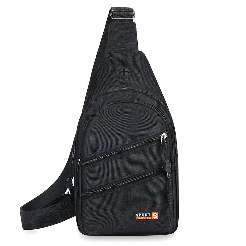 Canvas crossbody bag for men, lightweight waterproof with stitching detail, available in multiple colours