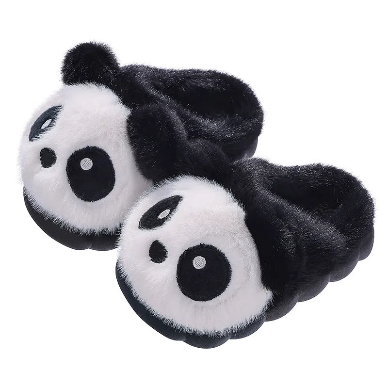 Children winter cotton slippers with fleece lining and imitation mink velvet upper in white and coffee colours