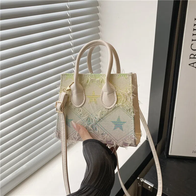 Women's denim plaid crossbody bag with single shoulder strap, phone pocket, black, blue, dark blue, white