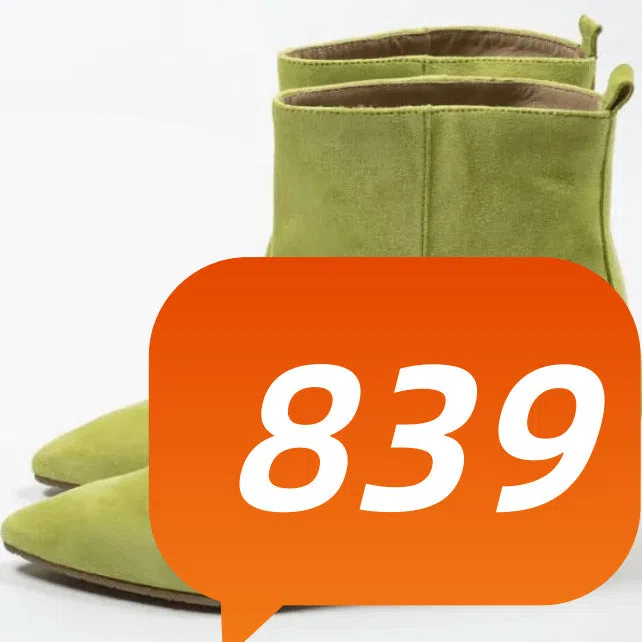 Women's suede pointed toe high heel boots in green with low shaft and cotton lining