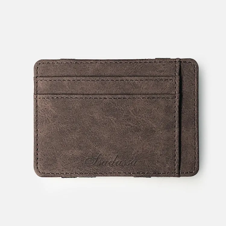 Korean style matte leather coin purse wallet with horizontal square shape measuring 10x7.5x0.5cm