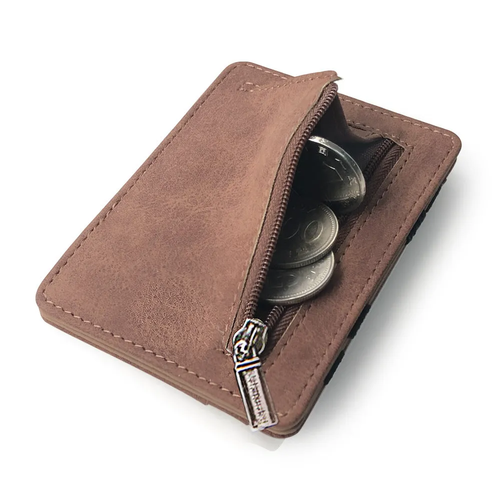 Korean style matte leather coin purse wallet with horizontal square shape measuring 10x7.5x0.5cm
