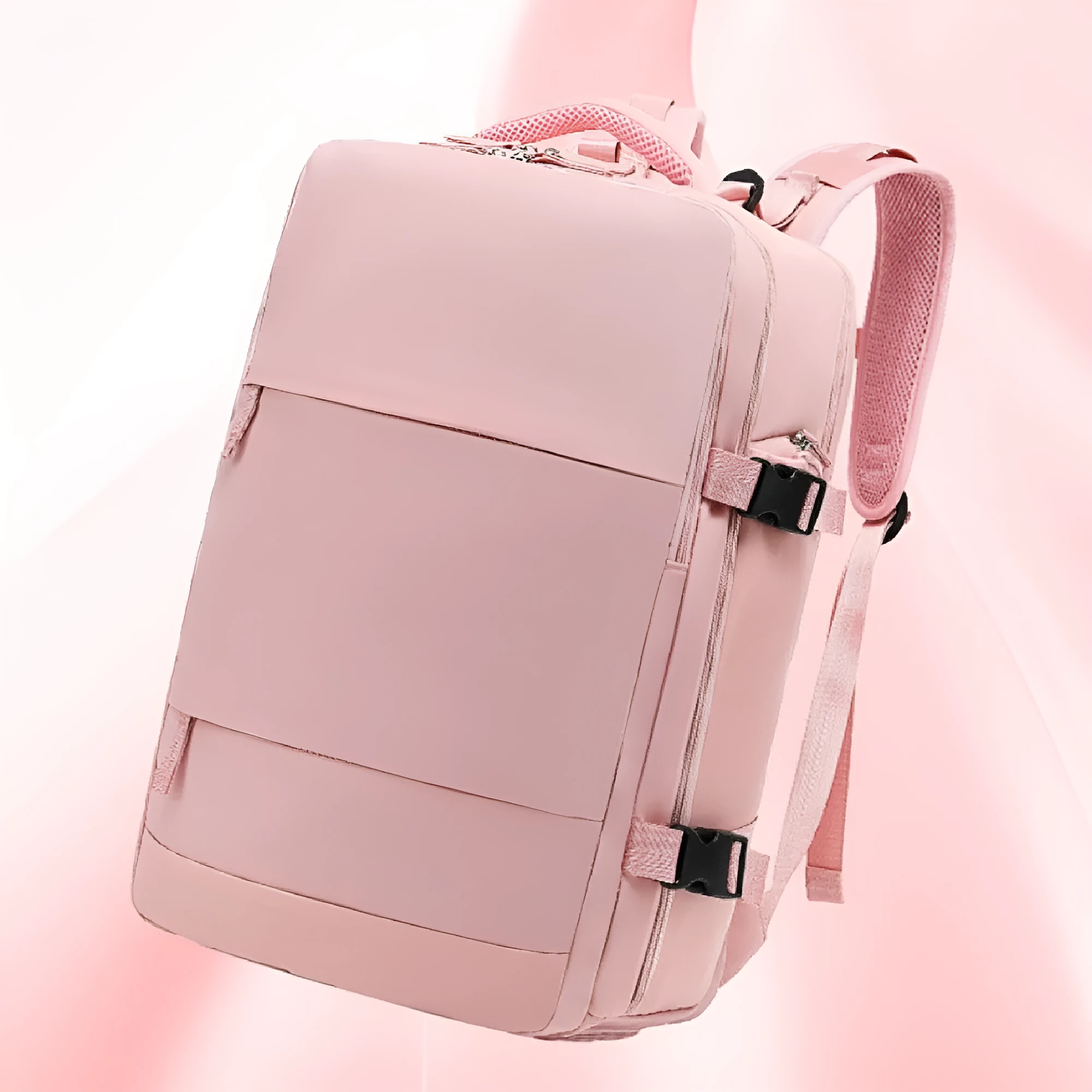 Large capacity nylon luggage backpack for men in black, pink, dark grey or light grey with waterproof anti-theft features