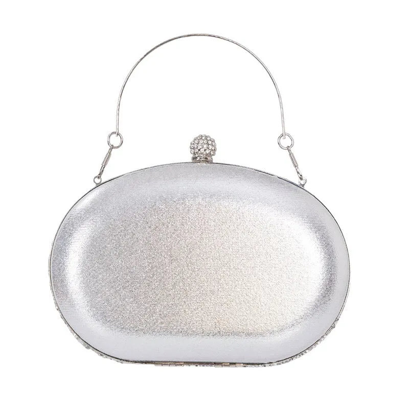 European retro style women's banquet handbag with hardware and rhinestone detailing