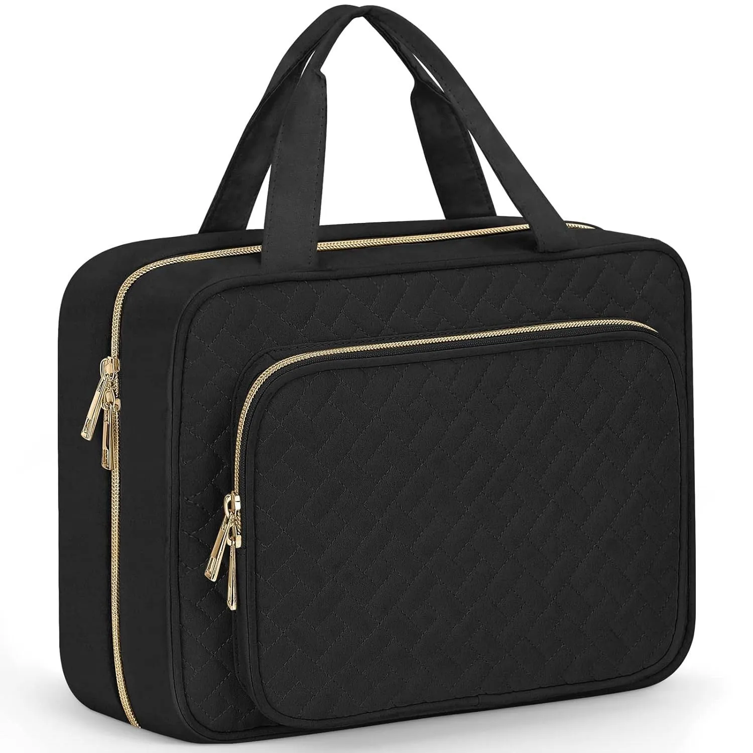 Polyester travel cosmetics wash bag with waterproof lining in multiple colour options