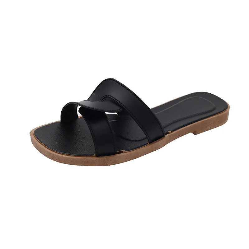 Women's PVC cross-strap sandals with toe ring design and non-slip soles in light blue colour
