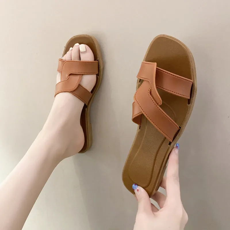 Women's PVC cross-strap sandals with toe ring design and non-slip soles in light blue colour