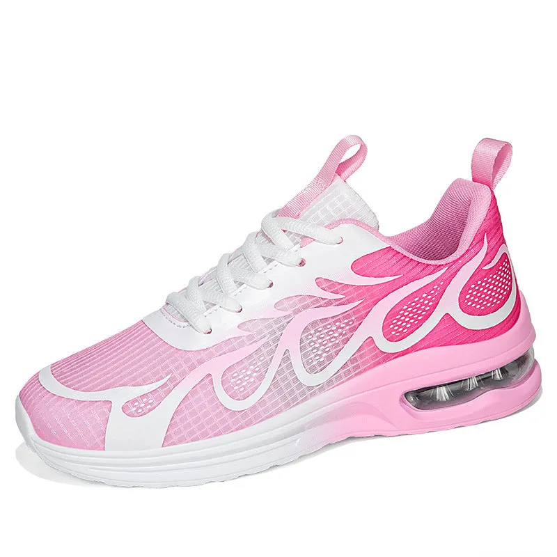 Women's mesh casual sneaker in pink colour with PU sole showing breathable upper material