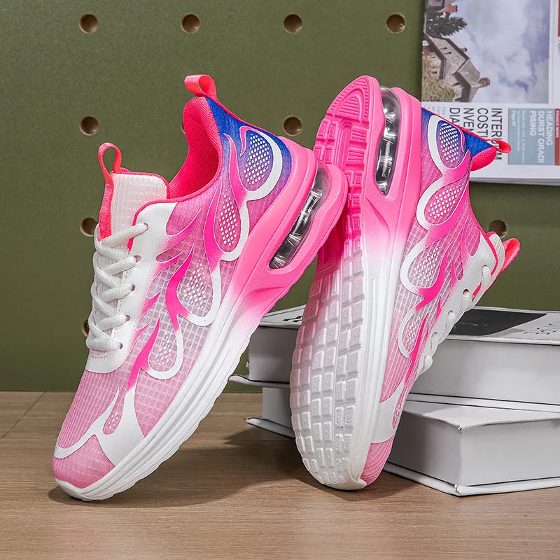 Women's mesh casual sneaker in pink colour with PU sole showing breathable upper material