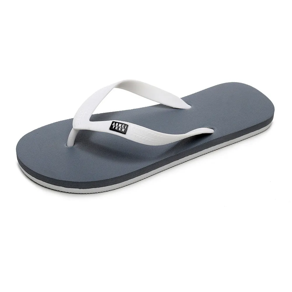 Men's black flip-flops with textured rubber sole and EVA upper