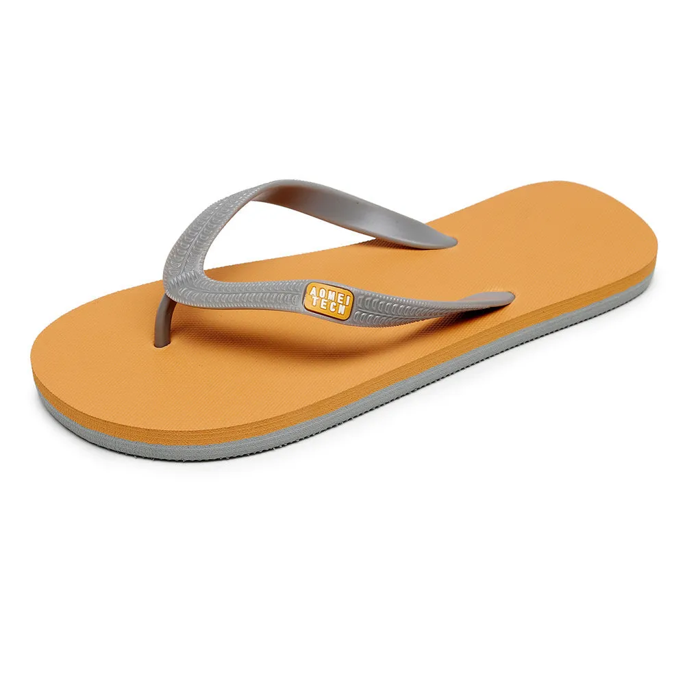 Men's black flip-flops with textured rubber sole and EVA upper