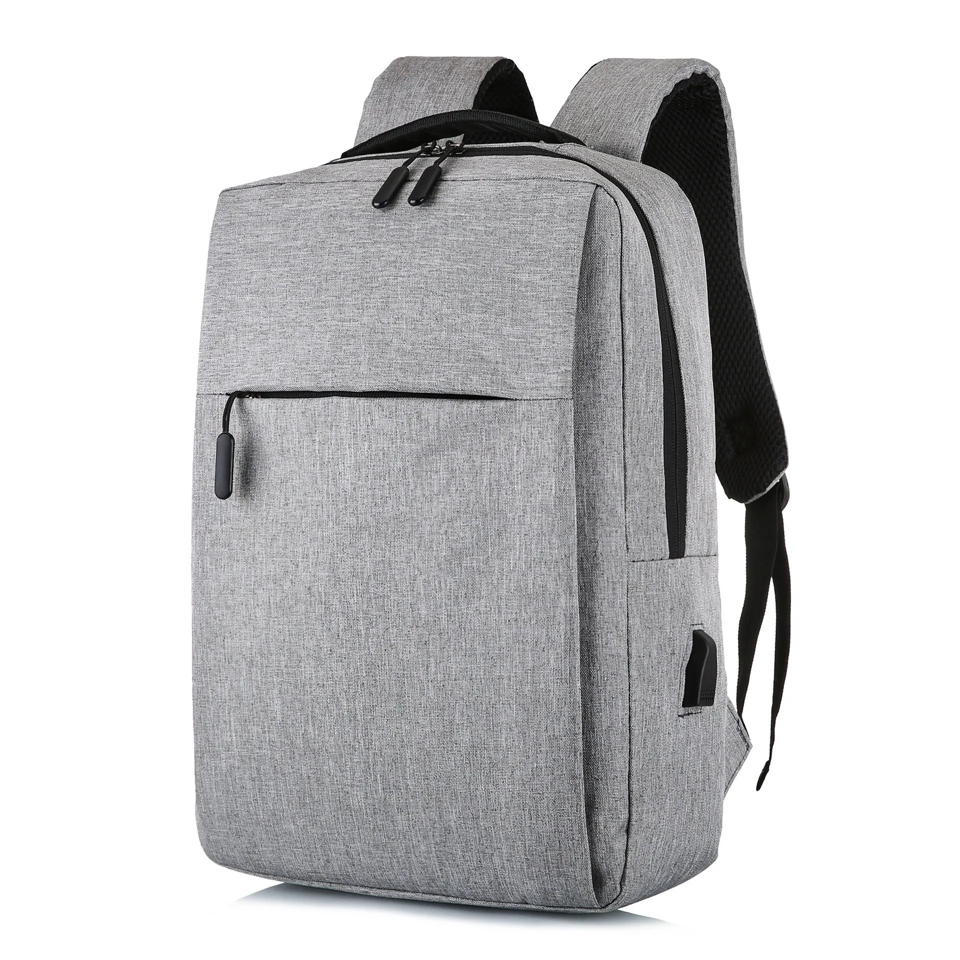 Large black Oxford cloth sports backpack with curved shoulder straps shown on a neutral background