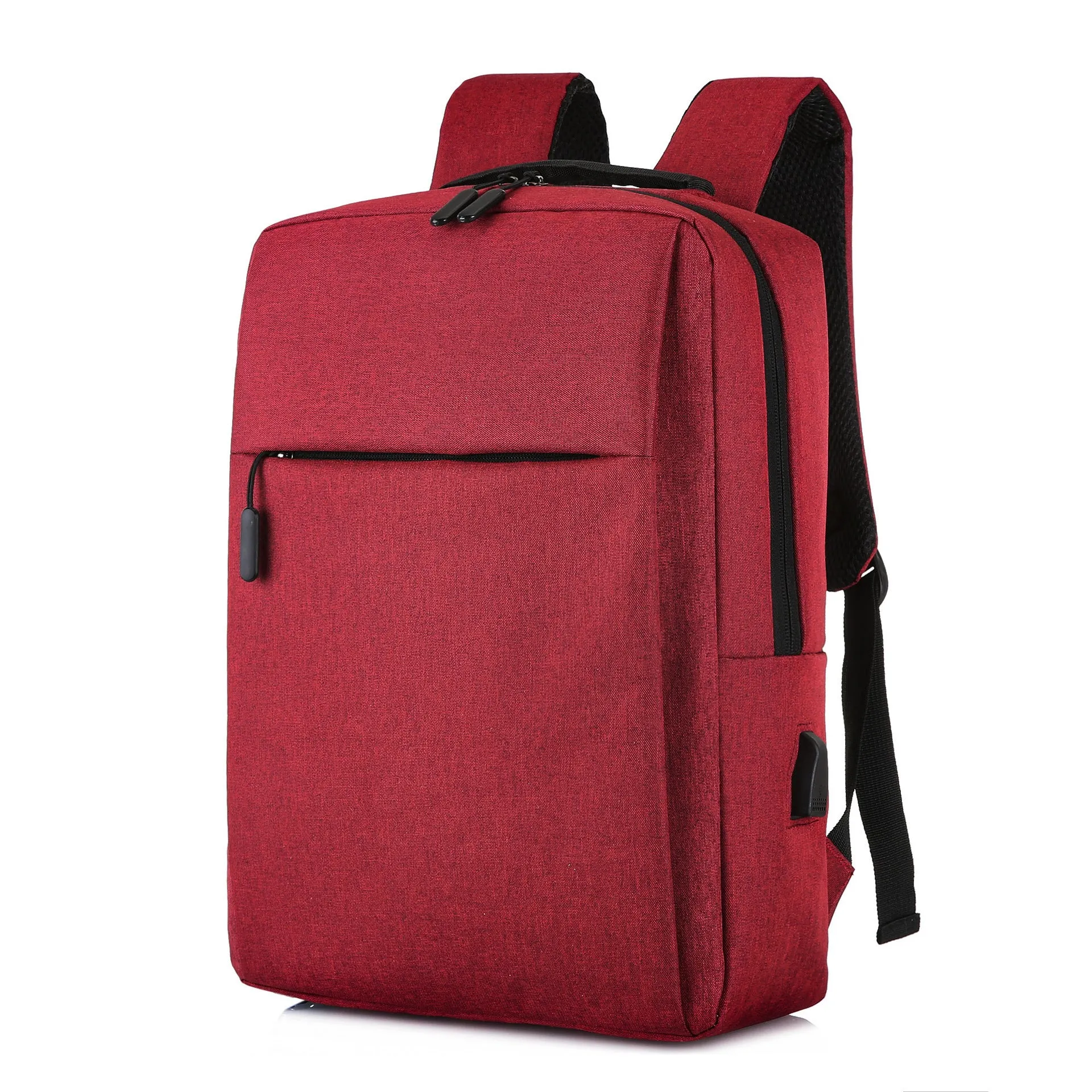 Large black Oxford cloth sports backpack with curved shoulder straps shown on a neutral background