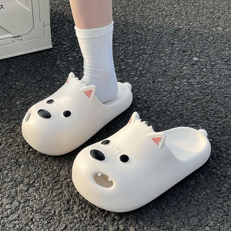 Women's white EVA toe cap sandal slippers showing moulded design