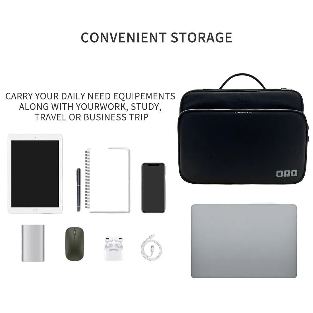 Three-layer polyester travel storage bag with waterproof construction for business travel organisation