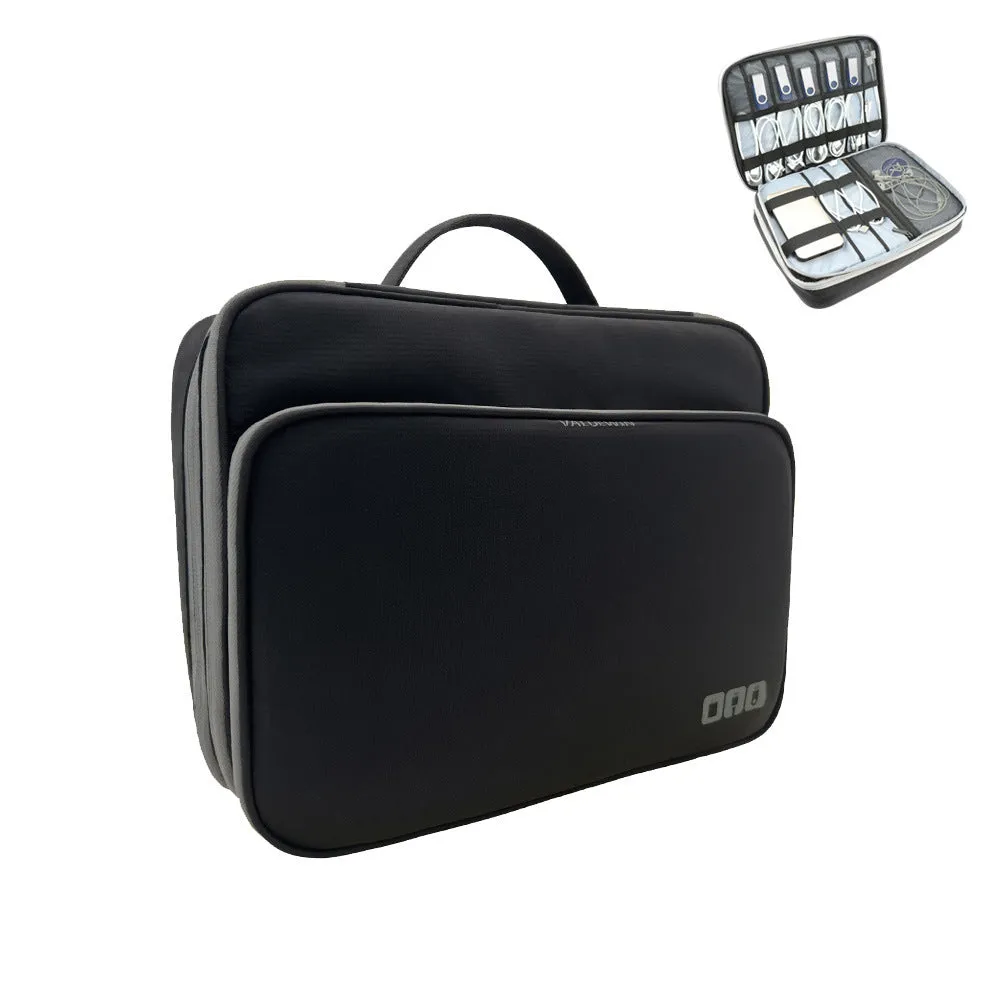 Three-layer polyester travel storage bag with waterproof construction for business travel organisation
