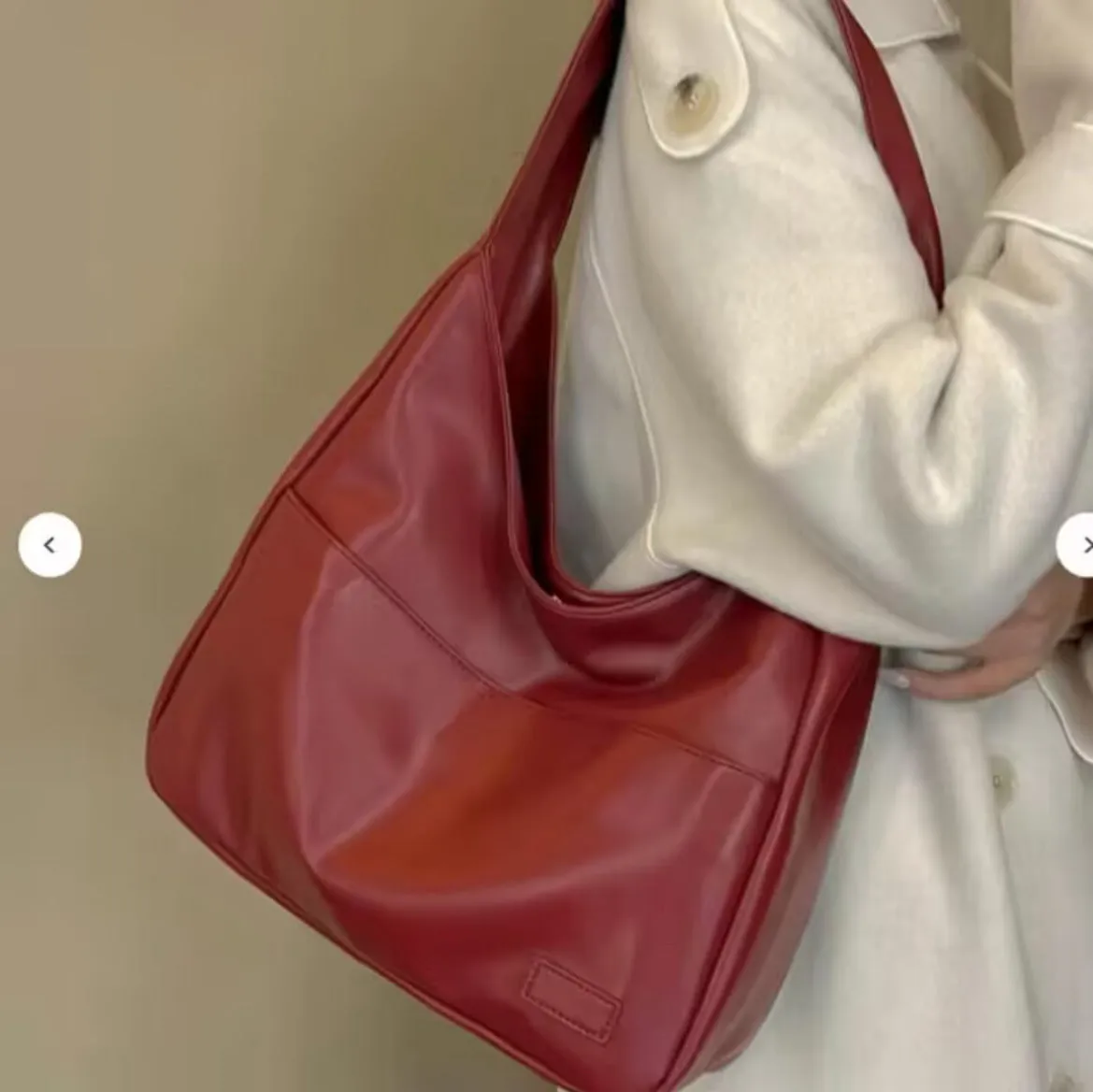 Soft PU women's retro shoulder bag in horizontal square shape with single strap