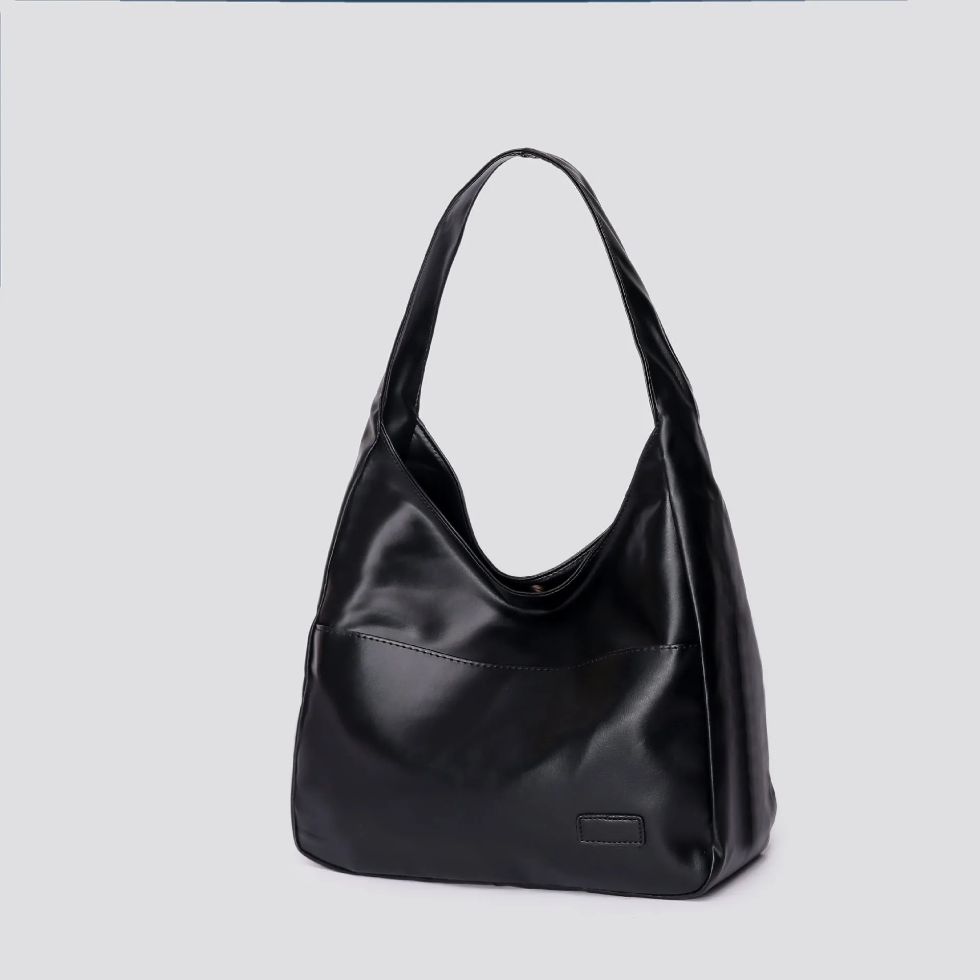 Soft PU women's retro shoulder bag in horizontal square shape with single strap