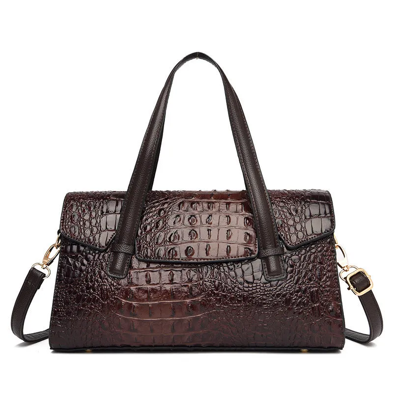 Large capacity leather messenger bag in six colours with single shoulder strap