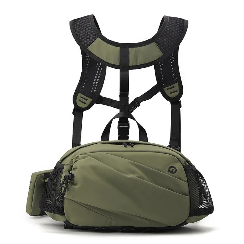 Unisex nylon waist backpack with adjustable straps in five colour options