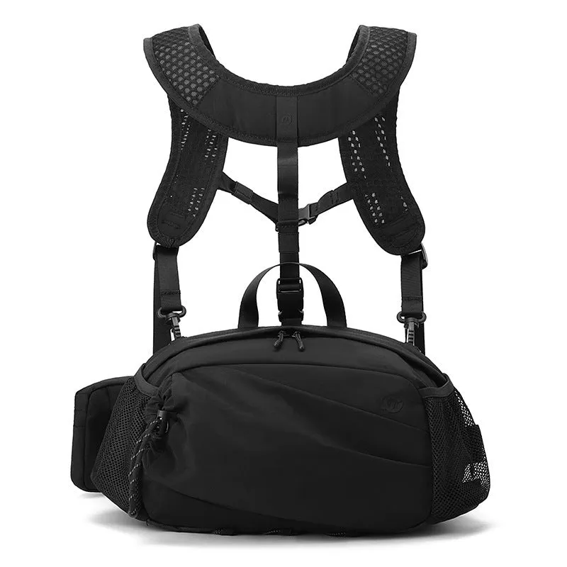 Unisex nylon waist backpack with adjustable straps in five colour options