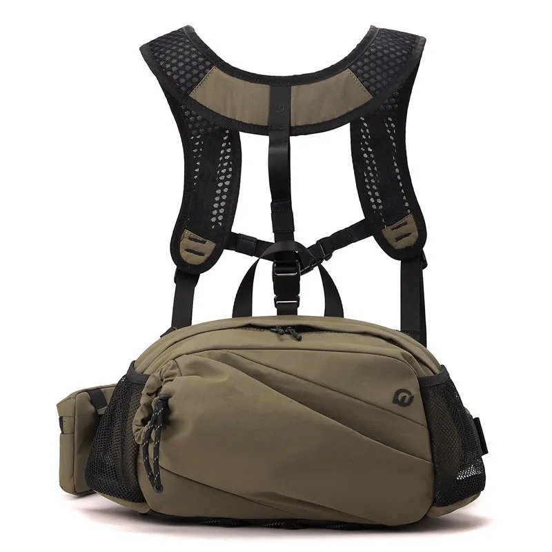Unisex nylon waist backpack with adjustable straps in five colour options