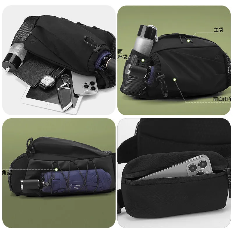 Unisex nylon waist backpack with adjustable straps in five colour options
