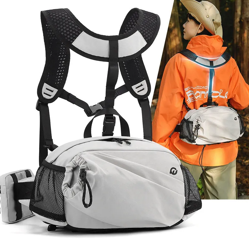 Unisex nylon waist backpack with adjustable straps in five colour options