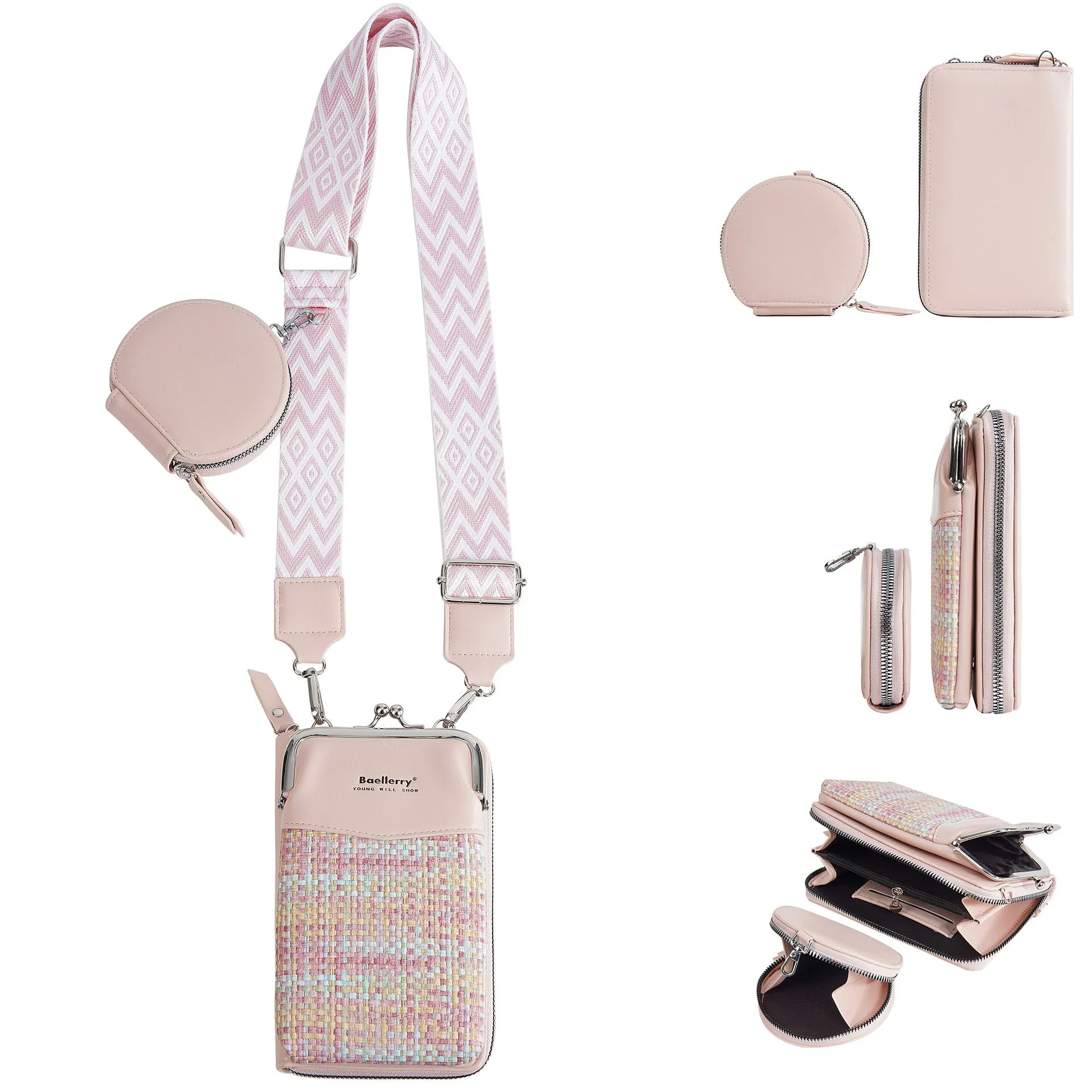 Women's PU leather crossbody phone bag mini satchel in square vertical design available in six colours
