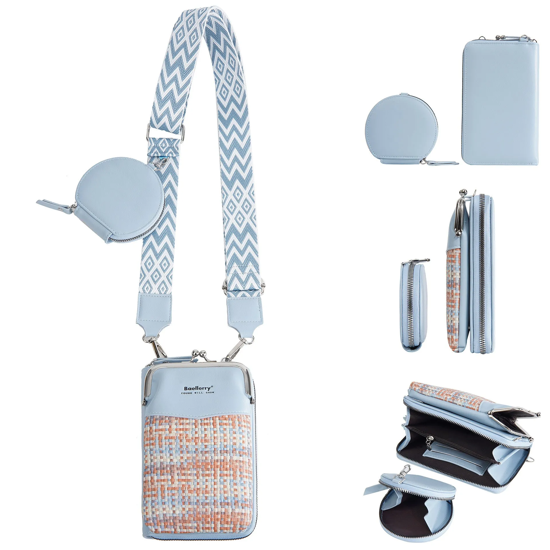 Women's PU leather crossbody phone bag mini satchel in square vertical design available in six colours