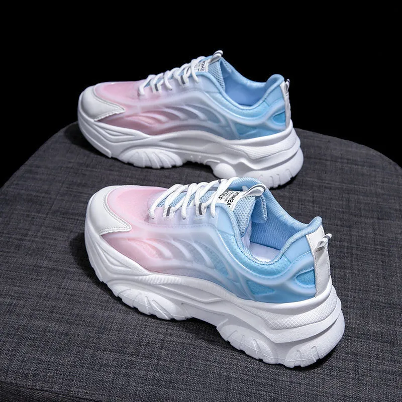 Women's casual shoes with satin upper in blue colour showing round toe and lace-up design