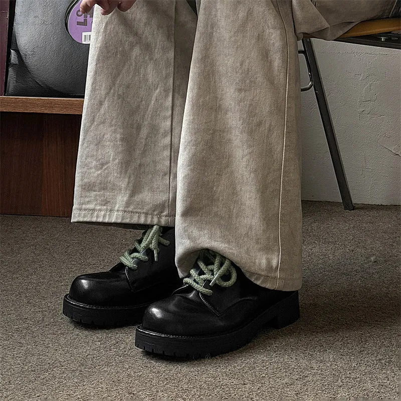 Big Head derby platform casual leather shoes in microfiber and rubber for men and women.