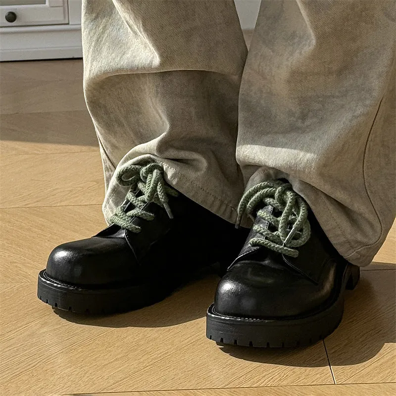 Big Head derby platform casual leather shoes in microfiber and rubber for men and women.