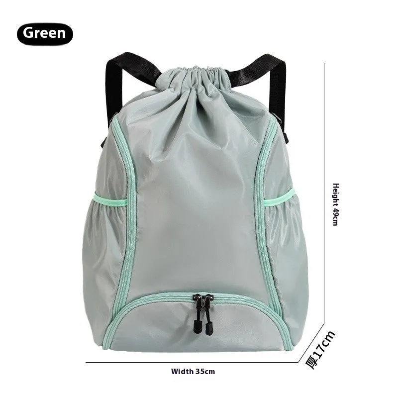 Large capacity cube-style sports backpack with drawstring closure in five colour options
