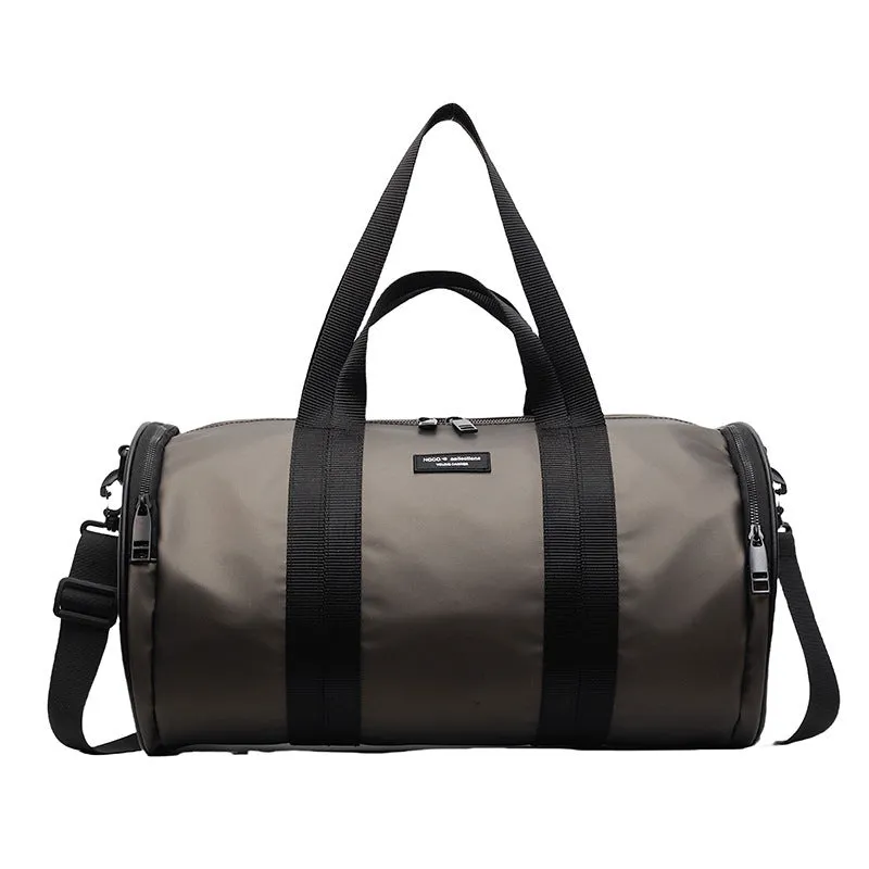 Oxford cloth waterproof sports handbag in black, dark gold or dark grey colours