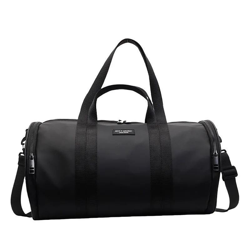 Oxford cloth waterproof sports handbag in black, dark gold or dark grey colours