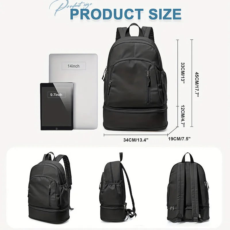 Waterproof polyester casual travel backpack with adjustable curved straps in solid colour options