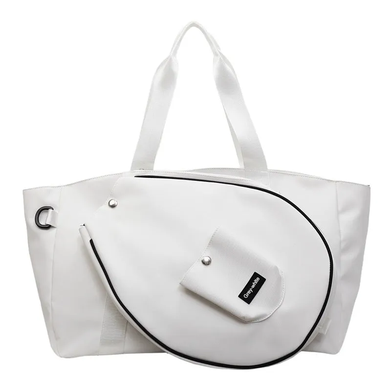 Black one-shoulder yoga storage bag with large 36-55 litre capacity and a single strap.