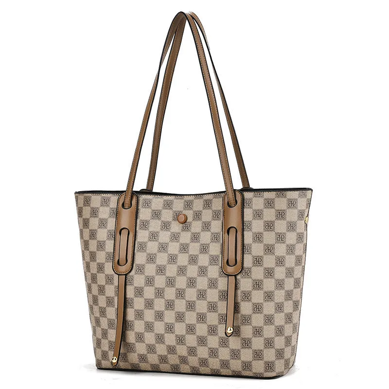 Women's retro style shoulder messenger bag in soft PU leather with chessboard pattern and square shape