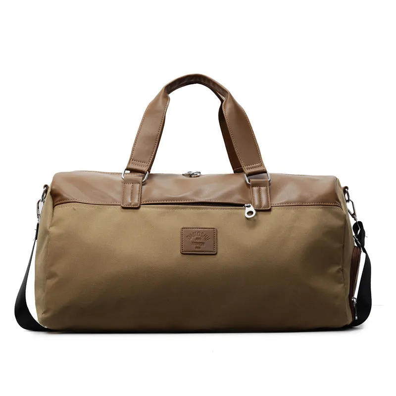 Large black messenger bag made from oxford cloth with a 55-litre capacity.