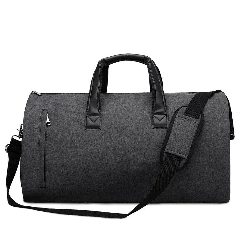Oval-shaped medium travel bag in light grey with multiple internal compartments for wet-dry separation and organisation.
