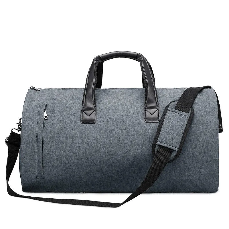 Oval-shaped medium travel bag in light grey with multiple internal compartments for wet-dry separation and organisation.