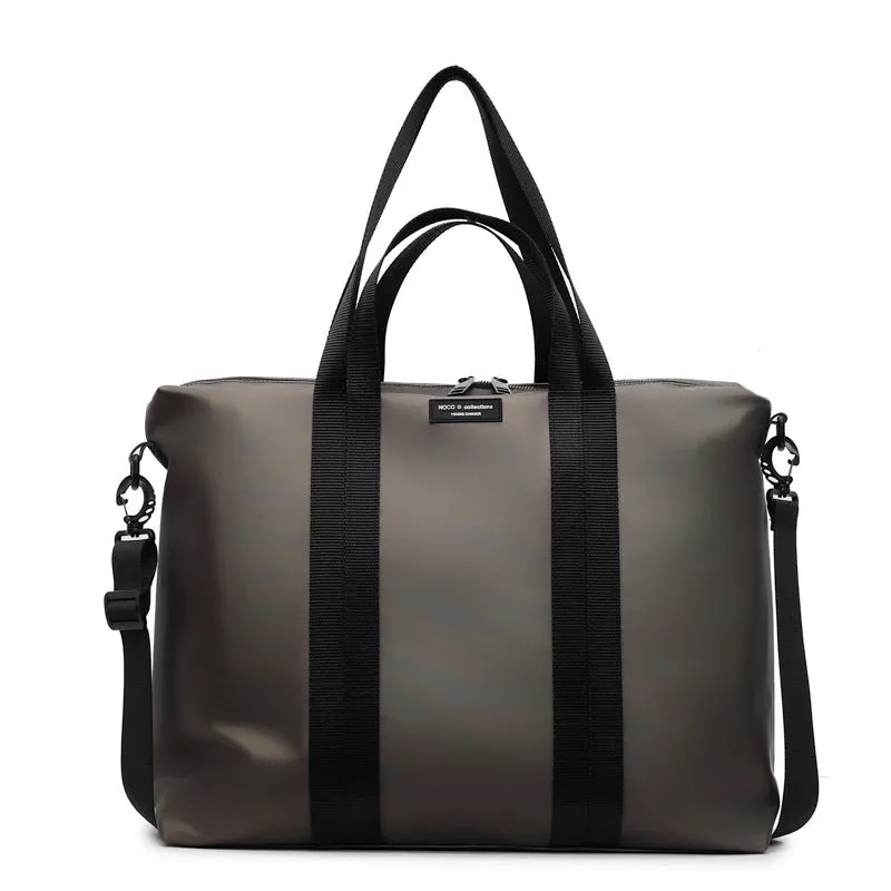 Lightweight oxford cloth tote bag in black, grey, or champagne for business travel.